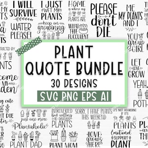 Plant Lover SVG Bundle, Plant svg, Plant Quotes Svg, houseplant svg, Plant Mom Svg, funny plant quote, garden quote svg,crazy plant lady svg