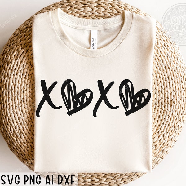 XOXO Svg Png, Heart Svg, XOXO Cut File for Cricut, Love Svg, Hugs And Kisses svg, Valentine shirt svg, Love Shirt svg, Cricut, Silhouette