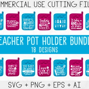 Paquete Svg para soporte de ollas para maestros, Paquete Svg escolar, SVG de cocina, Paquete Svg para maestros, Paquete Svg para hornear, SVG para maestros, SVG para hornear para maestros