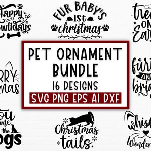 Huisdier kerst ornament SVG bundel, Ornament SVG, Kerstmis SVG, huisdier Kerstmis SVG, hond kerst ornament SVG, kat Kerstmis SVG, Cricut