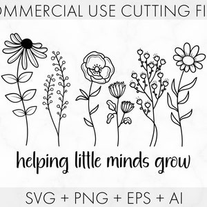 Helping little minds grow svg png, Wildflowers svg, Teacher svg, Teacher grow svg, Teacher Life Svg, SVG, PNG, EPS, svg files for Cricut