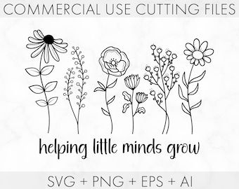 Helping little minds grow svg png, Wildflowers svg, Teacher svg, Teacher grow svg, Teacher Life Svg, SVG, PNG, EPS, svg files for Cricut