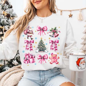 Coquette Pink Christmas PNG, Pink Christmas Tree Png, Pink Bow, Pink Santa, Christmas Sublimation Design, Coquette Bow PNG, Coquette Pink