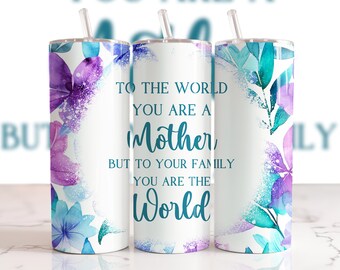 Mothers Day 20oz Skinny Tumbler Wrap, Sublimation Design, Floral Mom Tumbler Wrap PNG, Mama Tumbler Wrap, Digital Download PNG