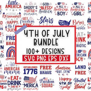 4 juli megabundel, Independence Day SVG, 100+ ontwerpen, Amerika SVG, USA vlag SVG, gesneden bestanden Cricut, silhouet