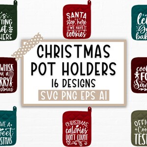 Christmas Pot Holder SVG Bundle, Potholder svg, Christmas svg, Oven Mitt SVG, Kitchen SVG, Baking Svg, Funny Kitchen Quotes, Cut File Cricut