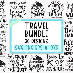 Pacote Svg de viagem, svg de viagem engraçado, svg de viagem, clipart de viagem, arquivos Svg para cricut, SVG de férias, silhueta
