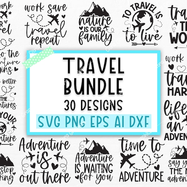 Reise-Svg-Bundle, lustiges Reise-Svg, Reise-Svg, Reise-Clipart, SVG-Dateien für Cricut, Urlaubssvg, Silhouette