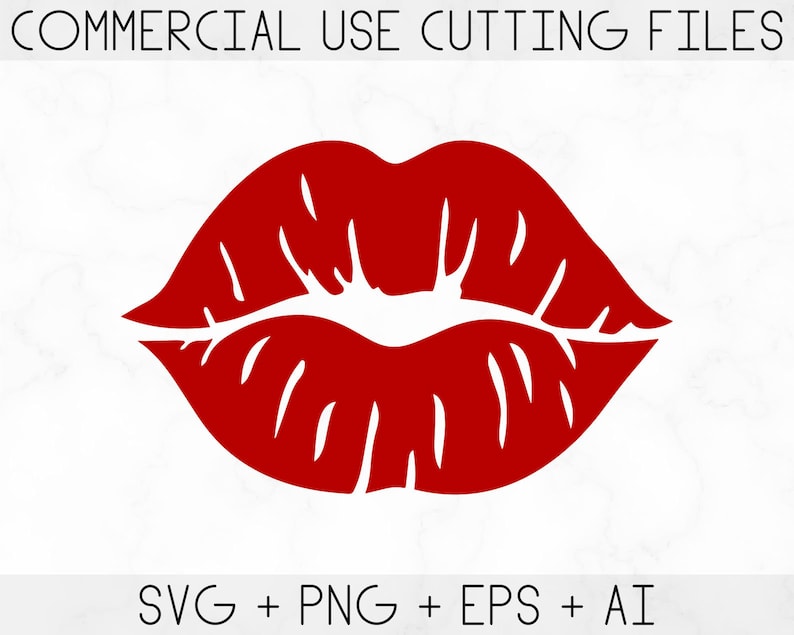 Lips svg, red lips svg, Kiss svg, American lips svg, Kiss design, Cricut and silhouette image 1