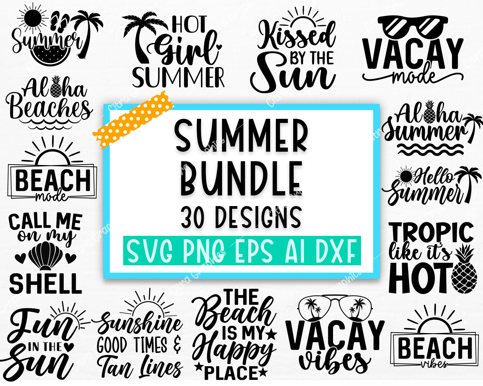 Summer Bundle SVG, Beach Svg, Summertime Svg, Funny Beach Quotes Svg ...