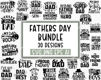 Fathers Day Svg Bundle, Dad svg, Father svg, Papa svg, Best dad ever svg, Grandpa svg, Family svg bundle, Svg Cut Files For Cricut