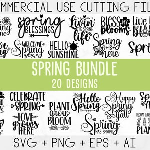 Paquete svg de primavera, svg de Pascua, svg de primavera de bienvenida, svg de flores, svg de primavera, Hola primavera svg, la primavera está aquí svg, paquete de citas de primavera