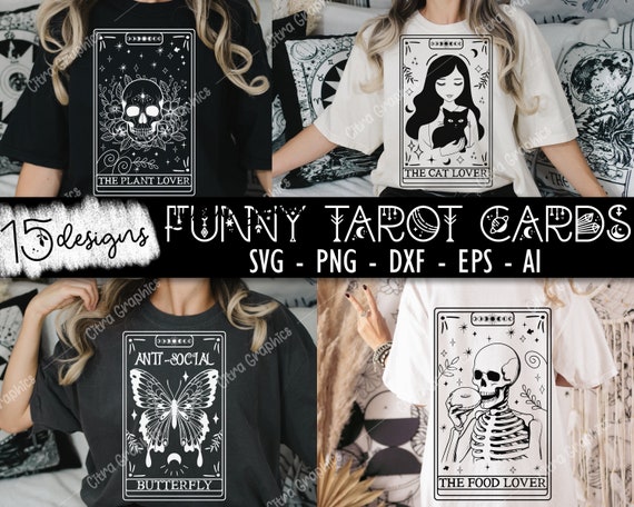Funny Tarot cards Bundle SVG, Tarot cards svg, funny tarot cards svg, Skeleton png, skull png, Spiritual png, Mystical, Sublimation PNG