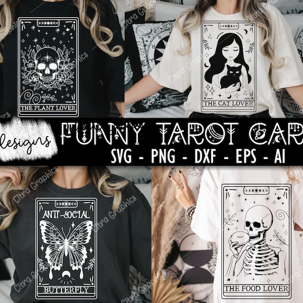 Funny Tarot cards Bundle SVG, Tarot cards svg, funny tarot cards svg, Skeleton png, skull png, Spiritual png, Mystical, Sublimation PNG