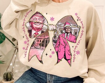 Coquette Trump I'll Be Home for Christmas PNG SVG Funny Trump Christmas T-Shirt Design, Digital Download, Sublimation, Clipart