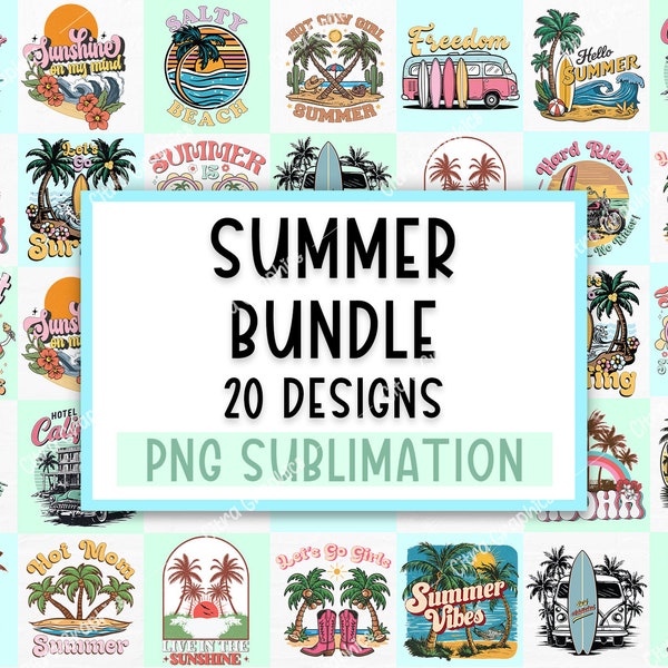 Retro Summer Bundle png, Summer vibes Svg, Summer Beach Vibes Png, Surf Vibes Png, Trendy Summer Shirts png, summertime Svg, Sublimation