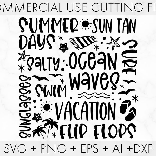 Summer days SVG, Summer svg, Summer shirt SVG, Beach svg, Vacation mode svg, SVG files for cricut, silhouette png