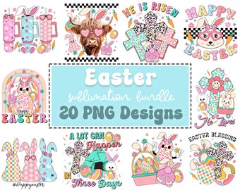 Pacchetto Png di Pasqua, Png del coniglietto di Pasqua, Png di Pasqua, Png di Pasqua retrò, Disegni di sublimazione del giorno di Pasqua, Versetto della Bibbia, Silhouette Cricut
