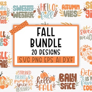 Retro Fall SVG Bundle, Autumn Svg, Thanksgiving Svg, Fall Svg Designs, Autumn Bundle Svg, Fall sublimation, Cut File Cricut, Silhouette, PNG