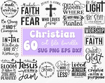 Christian Bundle SVG, God svg, Jesus svg, Faith Bundle SVG, Bible Verse Bundle, Religious SVG, Cricut Cut Files, Svg files for cricut