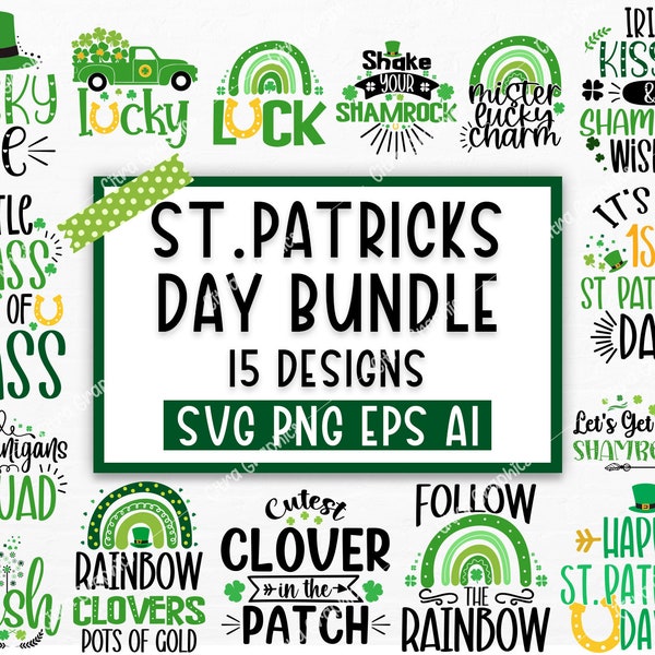 St Patrick's Day SVG Bundle, Lucky svg, Leprechaun svg, Irish svg, St Patrick's Day Quotes, Shamrock svg, Clover svg, Cricut, Silhouette png