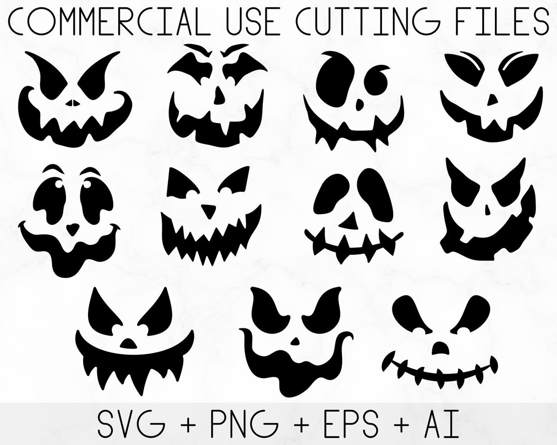 Pumpkin Face Svg Jack O Lantern Faces Halloween Pumpkins - Etsy