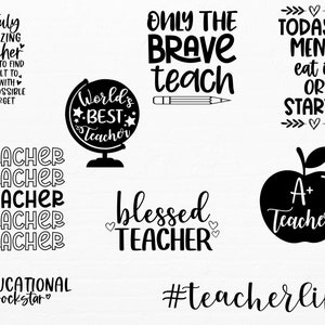 Teacher Svg Bundle, Teacher Quote Svg, School Svg, Teacher Life Svg, Back to School Svg, Teacher Appreciation Svg, Cricut Silhouette image 3
