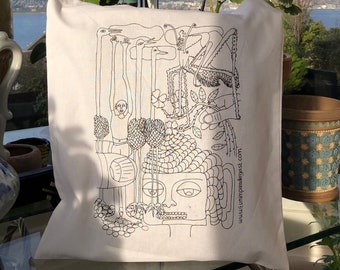 Colour In Cotton Tote Bag | Natural Cotton | Laptop Bag | Machine Washable | Plastic Free | Ideal Stocking Filler