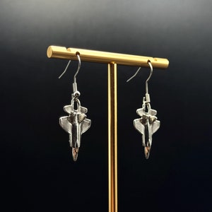 Silver Toned F-35 Earrings Fighter Jet Necklace, Pendant, Gifts for pilot, Pilot Necklace, Airman gifts, Military Wife