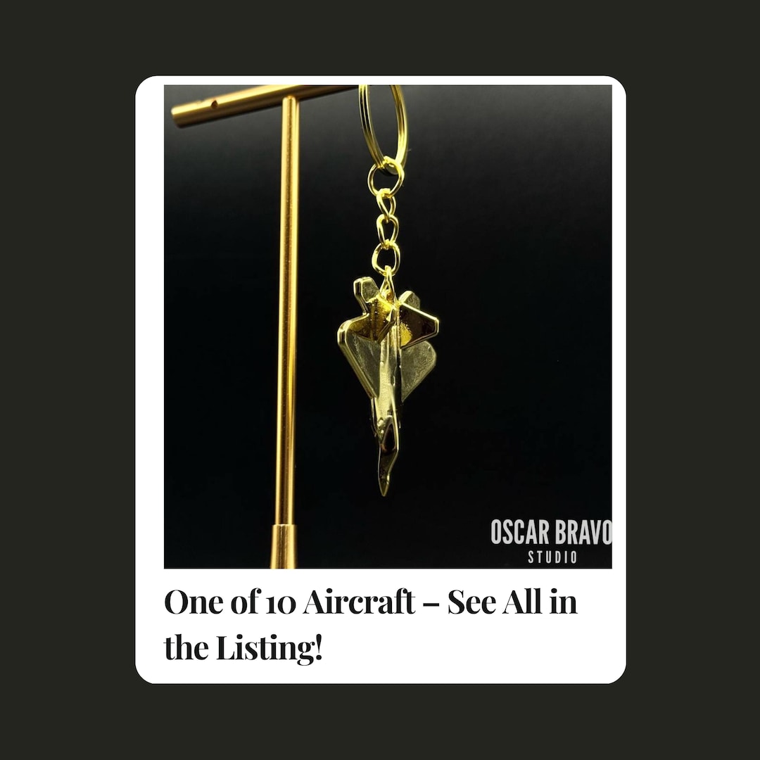 Portachiavi In Metallo A Forma Di Aereo Da Combattimento F22 - Modello Eurofighter - Portafortuna Per Piloti E Appassionati Di Aviazione - Regalo Originale Uomo E Donna - 2