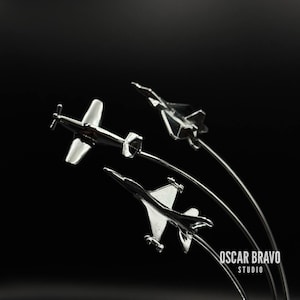 Custom Model American Legends Diecast Aircraft – F-22, F-16, P-51 Mustang Fighter Jet Formation Desk Display