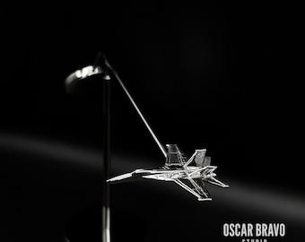 F18 Hornet Balance Model – Floating Fighter Jet Desk Art, Pilot & Veteran Gift, Aviation Decor