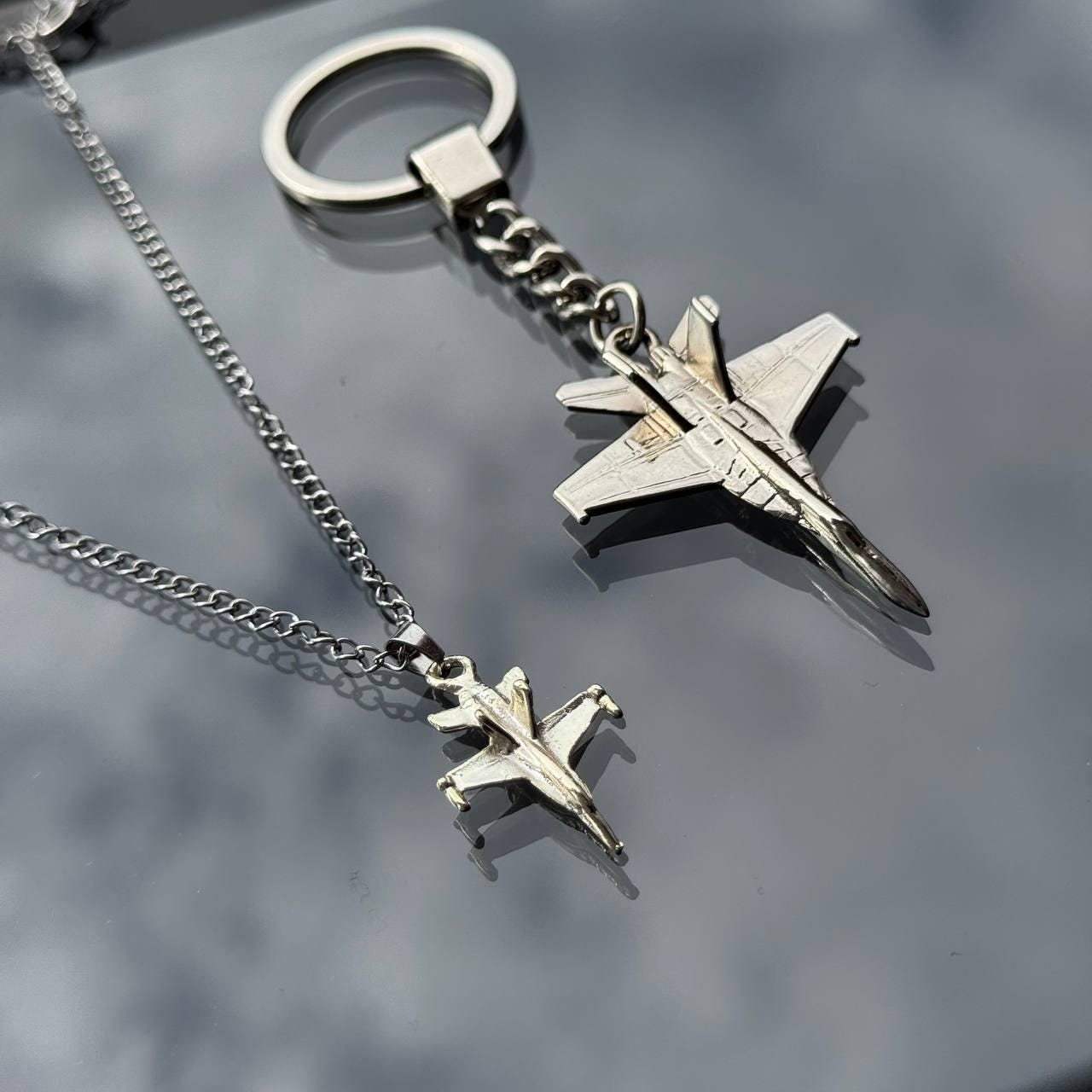 F/A-18 Hornet Necklace & Keychain – Fighter Jet Jewelry for