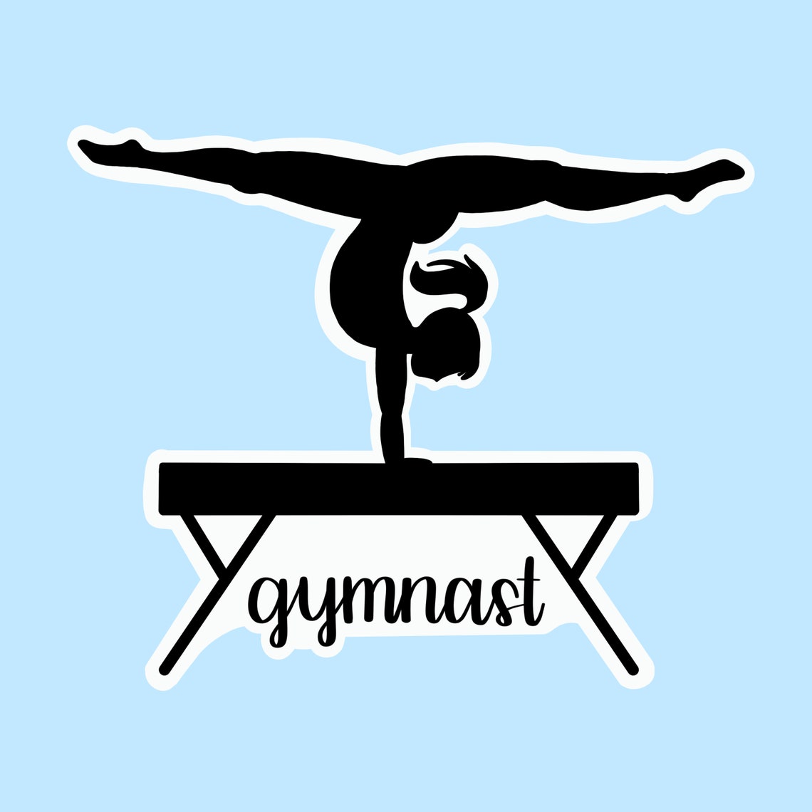 Gymnast/gymnastics Sticker Diecut Vinyl Sticker Water Sun Etsy