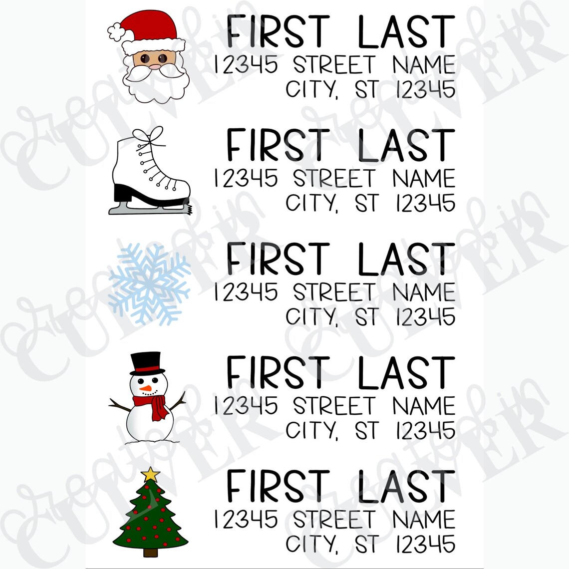 Set 1 Holiday/christmas Return Address Label Stickers Etsy