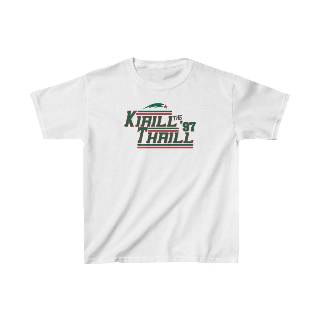 RuffClothing Kirill Kaprizov Shirt - Minnesota Hockey Kids Shirt - Kirill The Thrill - Kids Ice Hockey T-Shirt - Funny Hockey Shirt for Kids - Youth