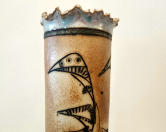 Vintage MCM Ceramic Matte & Glossy Vase