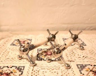 Vintage Silver & Mother of Pearl Cutlery Rest - Pair (2 pieces)