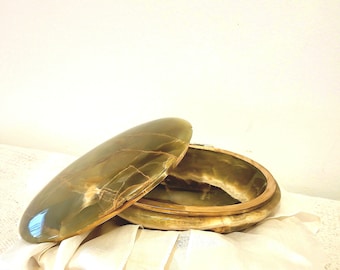 大理石 アンティーク オニキス グリーン ジュエリーボックス 小物入れ