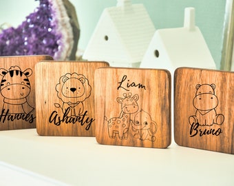 Coasters for children personalizable with cute animal motifs gift idea for children's birthday guest gift