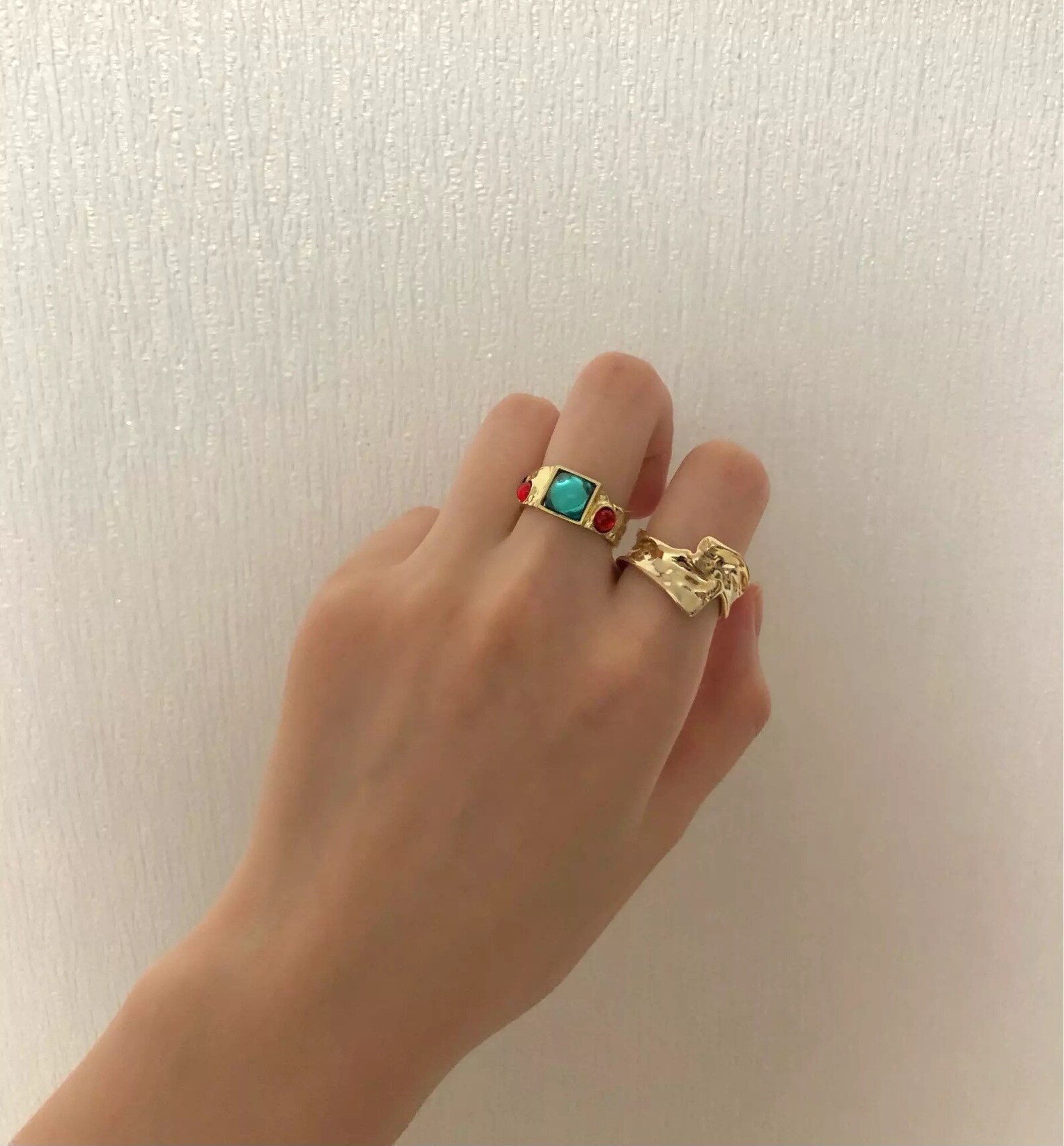 Gold Statement Gem Ring Vintage Colourful Baroque Crystal Etsy