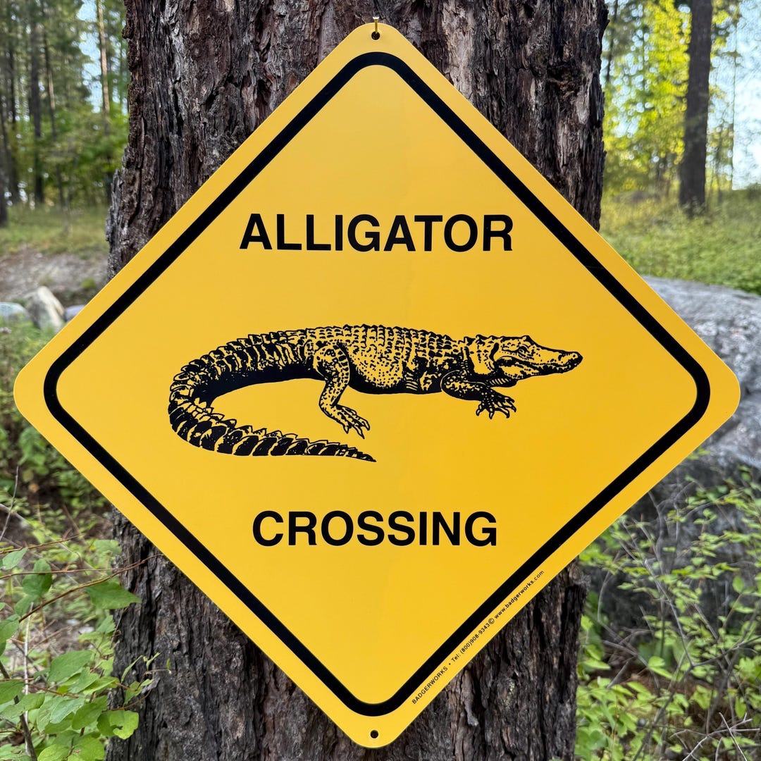 ALLIGATOR CROSSING Sign (large 15 X 15) by Badgerworkssigns - Etsy
