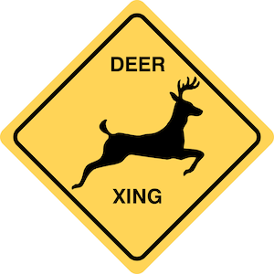 DEER CROSSING Sign - (Large) - Badgerworks Signs & Designs