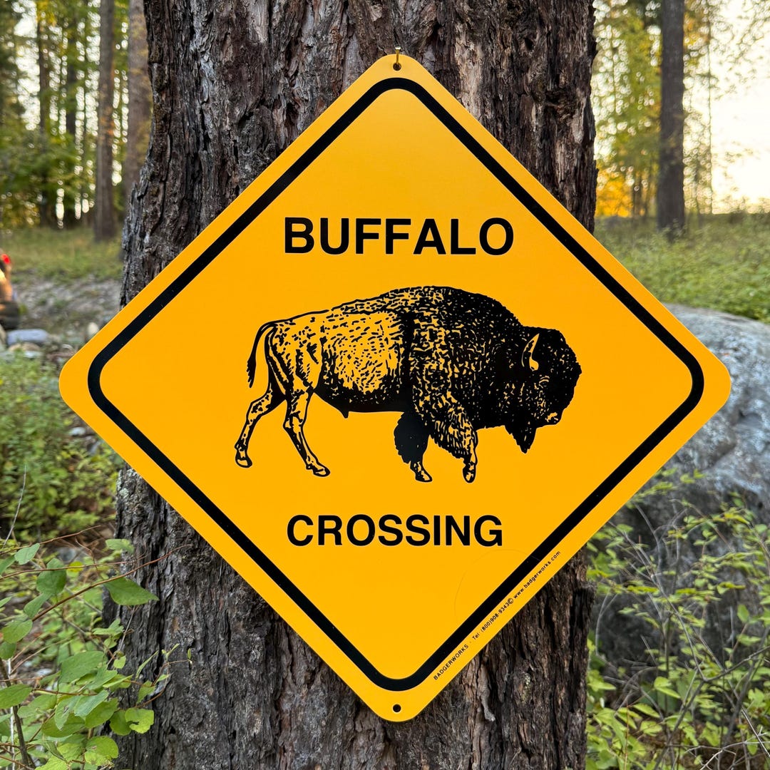 BUFFALO CROSSING Sign (large 15 X 15) by Badgerworkssigns - Etsy