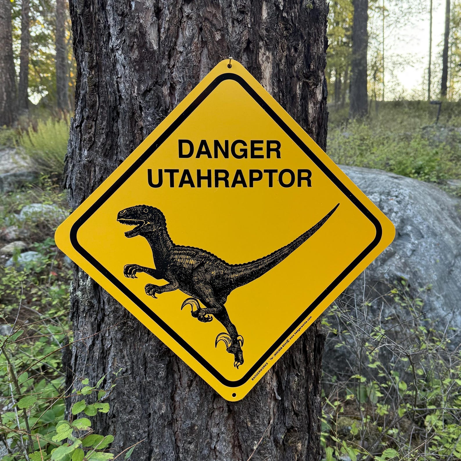 Toxic Raptor Sign DANGER UTAHRAPTOR Sign (large 15 X 15) by Badgerworkssigns - Etsy