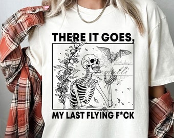 Ahí va mi último vuelo png, esqueleto divertido Halloween, temporada espeluznante, esqueleto de Halloween, camisa esqueleto png, diseños png de Halloween