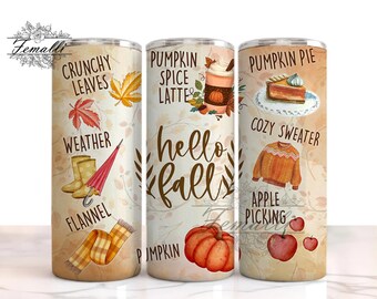 Herbst Vibes Becher PNG, Herbst Herbst Becher PNG, Hallo Herbst 20 Unzen dünner Becher Design PNG, Herbst Vibes, Thanksgiving Becher