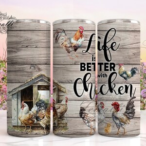 Chicken Lovers Tumbler Wrap PNG, Chicken Lady 20 Oz Skinny Sublimation Tumbler PNG, Crazy Chicken Design Digital, Farm Animal Png,Farm Girls
