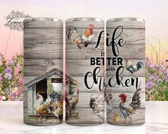 Chicken Lovers Tumbler Wrap PNG, Chicken Lady 20 Oz Skinny Sublimation Tumbler PNG, Crazy Chicken Design Digital, Farm Animal Png,Farm Girls