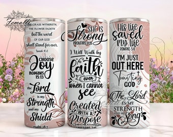 Christian Bible Affirmations for Spiritual Upliftment Tumbler Png, Christian 20oz Tumbler Wrap PNG Digital File For Sublimation
